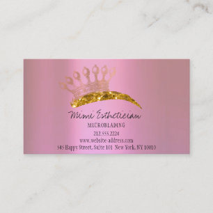 Aftercare Instruction Eyebrow Crown Rose Gold Business Card
