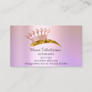 Aftercare Instruction Eyebrow Crown Rose Lavender Business Card