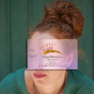 Aftercare Instruction Eyebrow Crown Rose Purple  Business Card