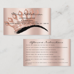 Aftercare Instructions Brows Crown Microblading Business Card