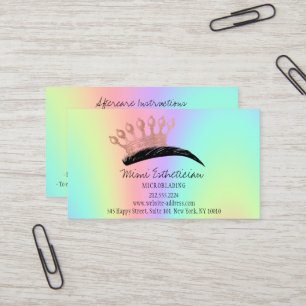 Aftercare Instructions Eyebrow Crown Rose Holograp Business Card