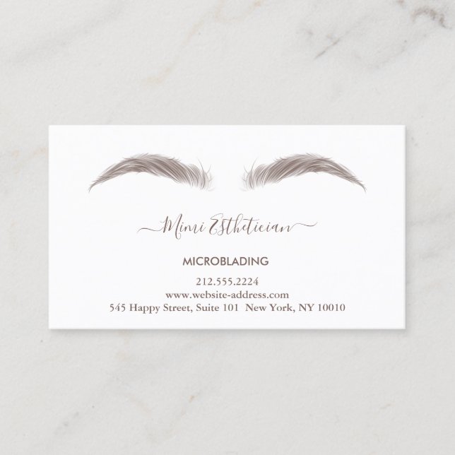 Aftercare Instructions Eyebrow Ros Microblade Logo Business Card (Front)