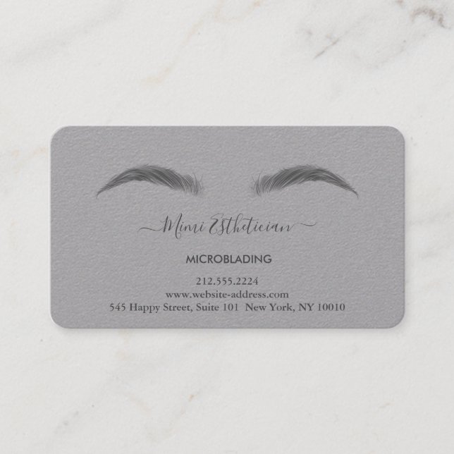 Aftercare Instructions Eyebrow Ros Microblade Logo Business Card (Front)