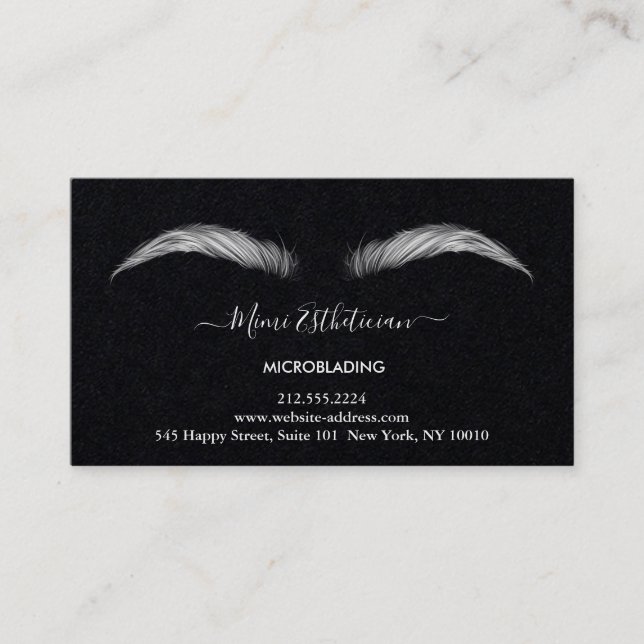 Aftercare Instructions Eyebrow Ros Microblade Logo Business Card (Front)