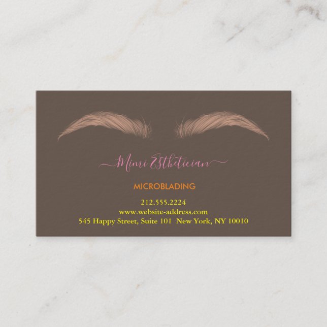 Aftercare Instructions Eyebrow Ros Microblade Logo Business Card (Front)