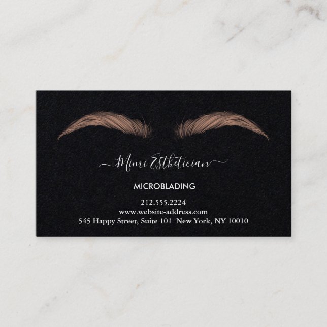 Aftercare Instructions Eyebrow Ros Microblade Logo Business Card (Front)