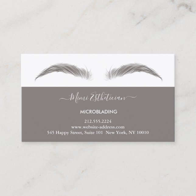 Aftercare Instructions Eyebrow Ros Microblade Logo Business Card (Front)