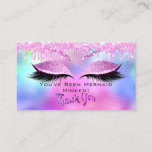 Aftercare Instructions Eyelash Pink DripsThank You Business Card