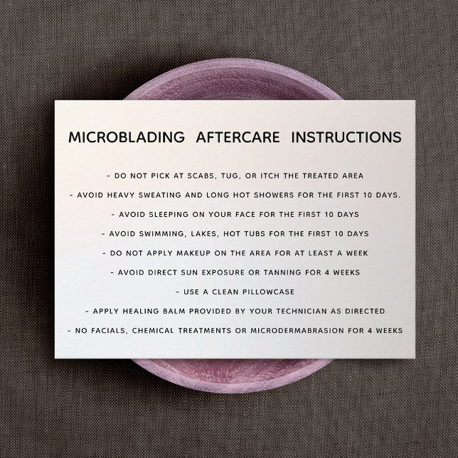 Aftercare Instructions For Microblading Business C Business Card (Creator Uploaded)