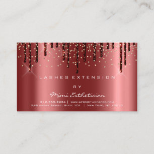 Aftercare Instructions Lash Burgundy Drip Confetti Business Card
