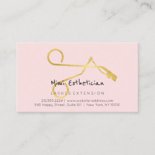 Aftercare Instructions Lash Curve Gold Pink Business Card