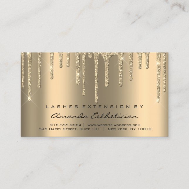 Aftercare Instructions Lash Extension Dips Glitter Business Card (Front)