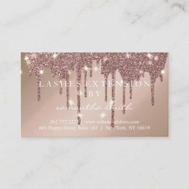 Aftercare Instructions Lash Gold Drips Spark Business Card (Front)