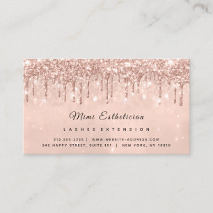 Aftercare Instructions Lash Rose Gold Drips Spark Business Card