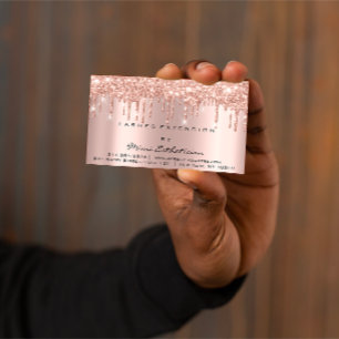 Aftercare Instructions Lash Rose Gold Drips Spark Business Card