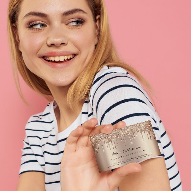 Aftercare Instructions Lash Rose Gold Drips VIP Business Card (Aftercare Instructions Lash Rose Gold Drips VIP Business Card)