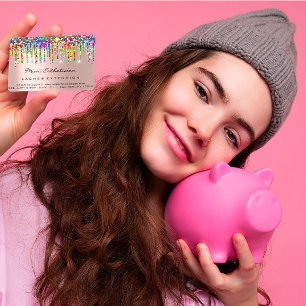 Aftercare Instructions Lash Rose Holograph Unicorn Business Card