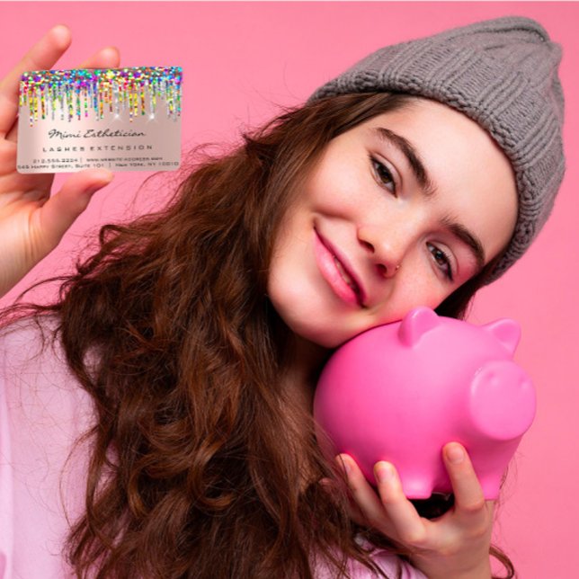 Aftercare Instructions Lash Rose Holograph Unicorn Business Card (Creator Uploaded)