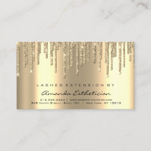 Aftercare Instructions Lashes Extension Dips Gold Business Card