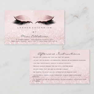 Aftercare Instructions Lashes Extension Pastel Business Card