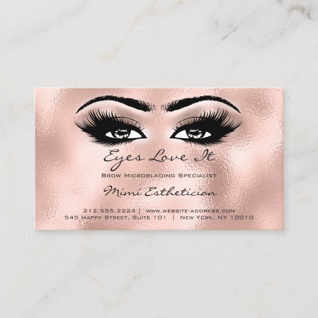 Aftercare Instructions Lashes Extension Rose Skinn Business Card (Front)