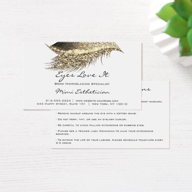 Aftercare Instructions Lashes Makeup White Gold (Desk)