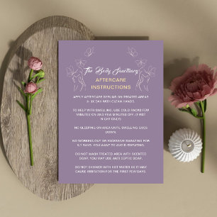 Aftercare Instructions Logo women Body Purple Business Card