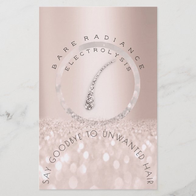 Aftercare Instructions Rose Glitter Electrolysis Flyer (Front)