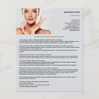 Aftercare Tips after a Facial Treatment 4.5"x5.6" Flyer