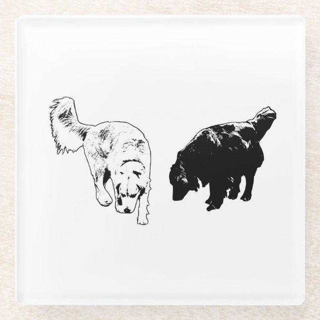 Afterglow Edge — Retriever Duo Glass Coaster (Front)