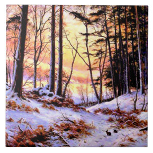 Afterglow, famous painting by Joseph Farquharson Ceramic Tile