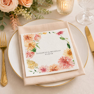 Afterglow Garden Floral Wedding Napkins