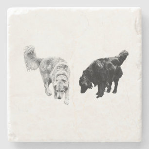 Afterglow Table Hush — Retriever Duo Stone Coaster