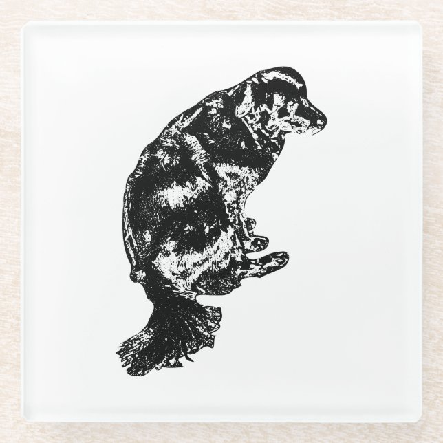 Afterglow Table Hush — Retriever Glass Coaster (Front)