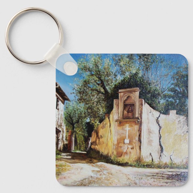 AFTERNOON IN RIMAGGIO / Tuscany View Key Ring (Front)