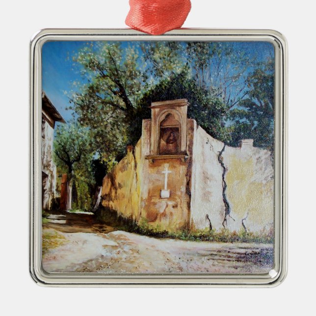 AFTERNOON IN RIMAGGIO / Tuscany View Metal Ornament (Front)