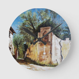 AFTERNOON IN RIMAGGIO / Tuscany View Round Clock
