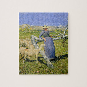 Afternoon in the Alps, 1892 (oil on canvas) Jigsaw Puzzle