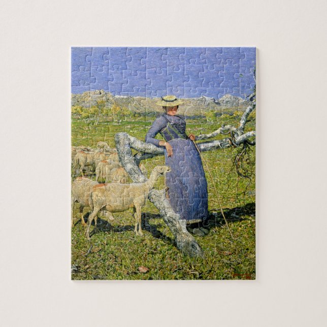 Afternoon in the Alps, 1892 (oil on canvas) Jigsaw Puzzle (Vertical)
