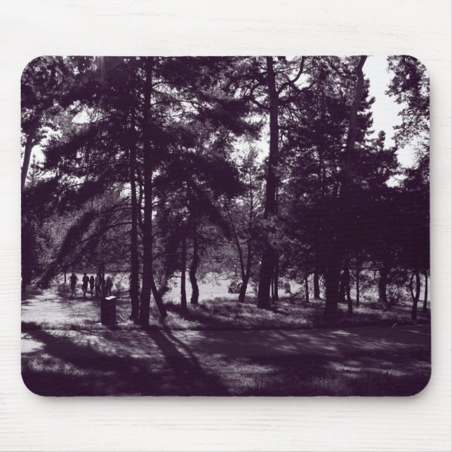 Afternoon in the Park (Purple Toned BW) Mouse Pad (Front)