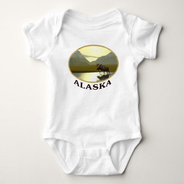 Afternoon Moose Baby Bodysuit (Front)