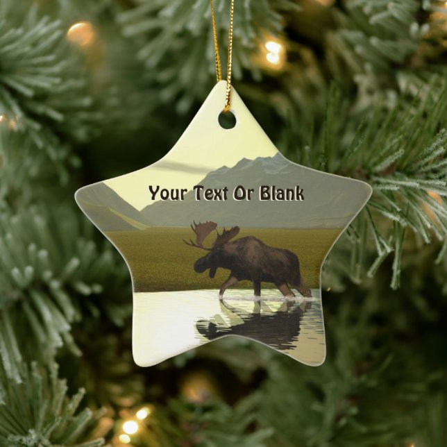 Afternoon Moose Ceramic Ornament (Tree)