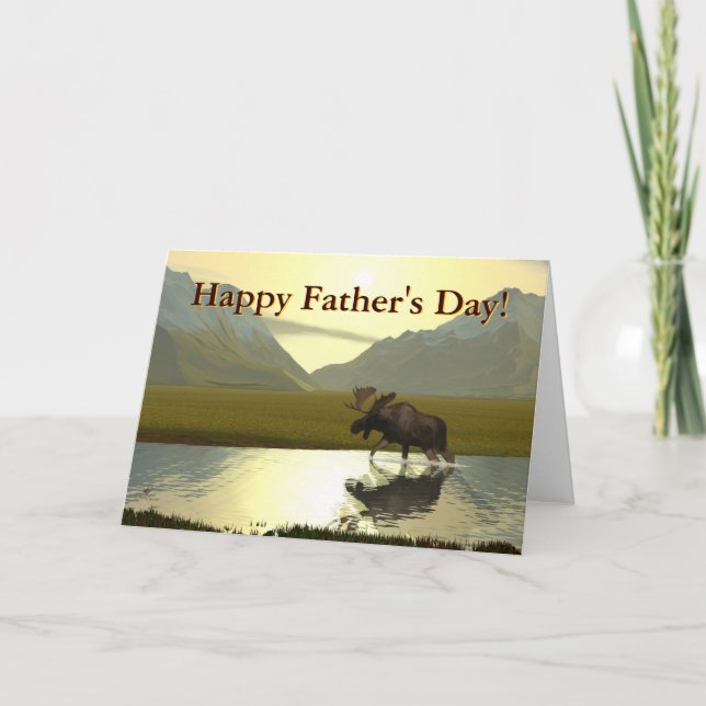 Afternoon Moose Father's Day Card (Front)