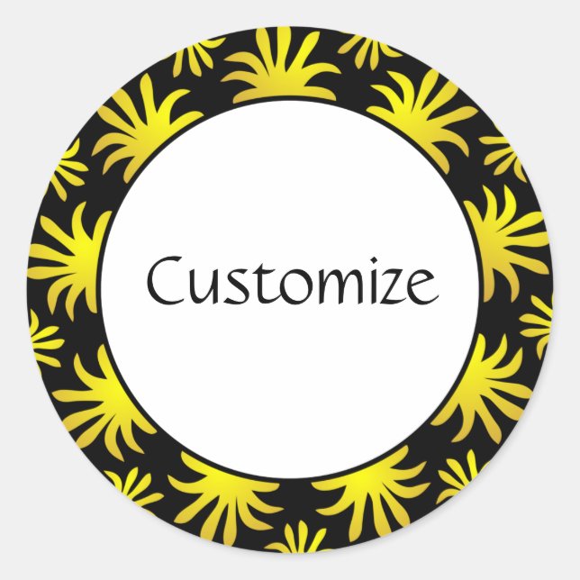 Afternoon of the Triffids Template - Black & Gold Classic Round Sticker (Front)