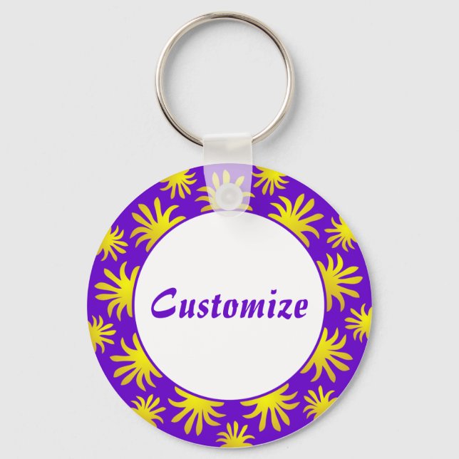 Afternoon of the Triffids Template - Purple & Gold Key Ring (Front)