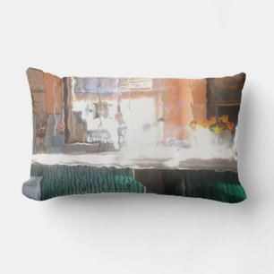 Afternoon sunlight, train station lumbar cushion