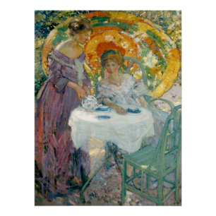 Afternoon tea 1910 by Richard Emile Miller Poster