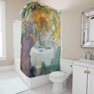 Afternoon tea 1910 by Richard Emile Miller Shower Curtain