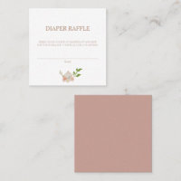 Afternoon Tea Baby Shower Diaper Raffle Game Card