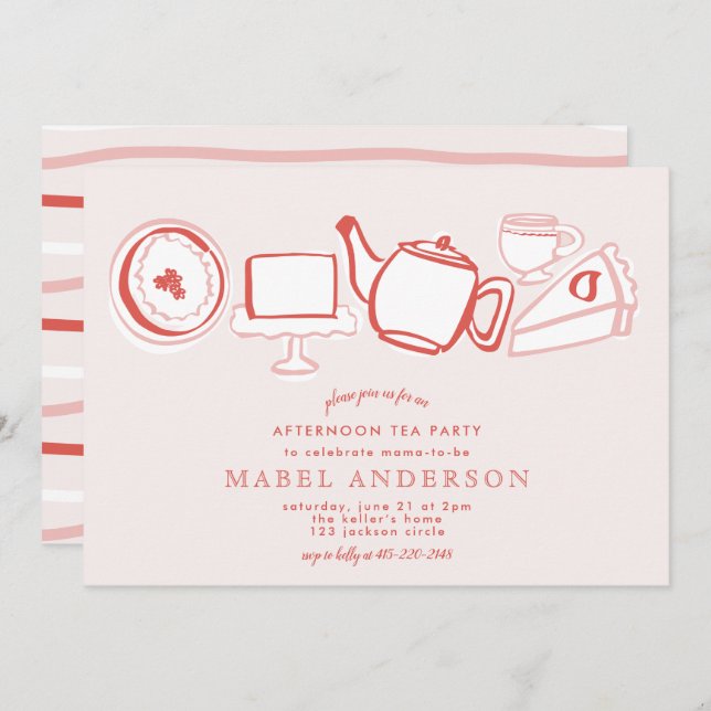 Afternoon Tea Baby Shower Invitation (Front/Back)